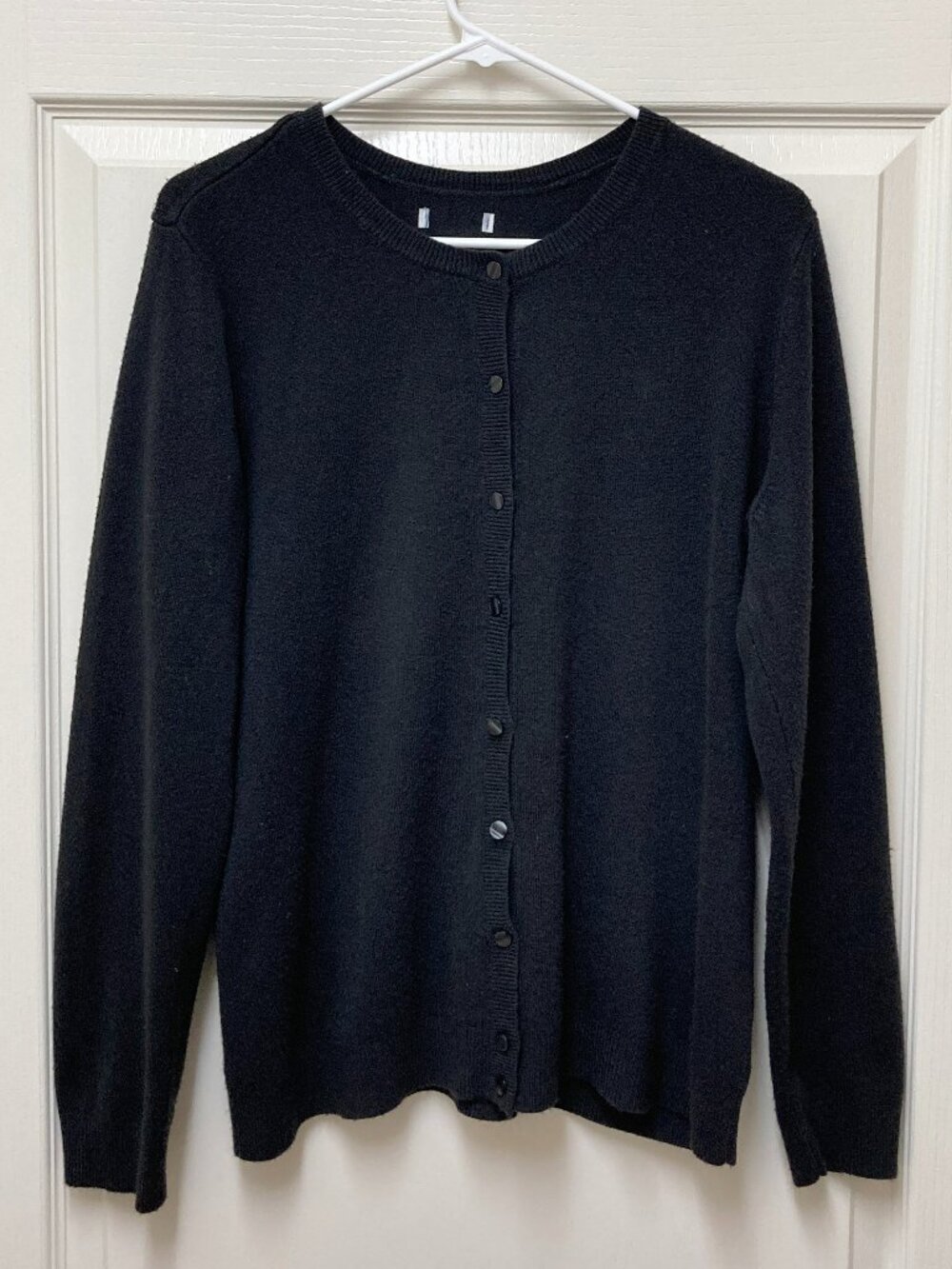 Cathy Daniels Women's Size XL Black Button Up Cardigan 100% Acrylic Long Sleeve